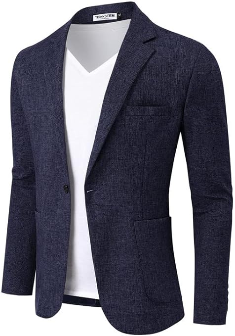 Men's Blazer 2 Button Long Sleeve Regular Fit Suit Sport Coat Jacket Business Lightweight Casual Sport Coat